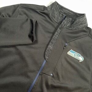 Majestic Therma Base Seattle Seahawks‎ Jacket Mens Large L Black Full Zip